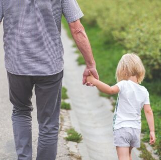 dad, daughter, holding hands
